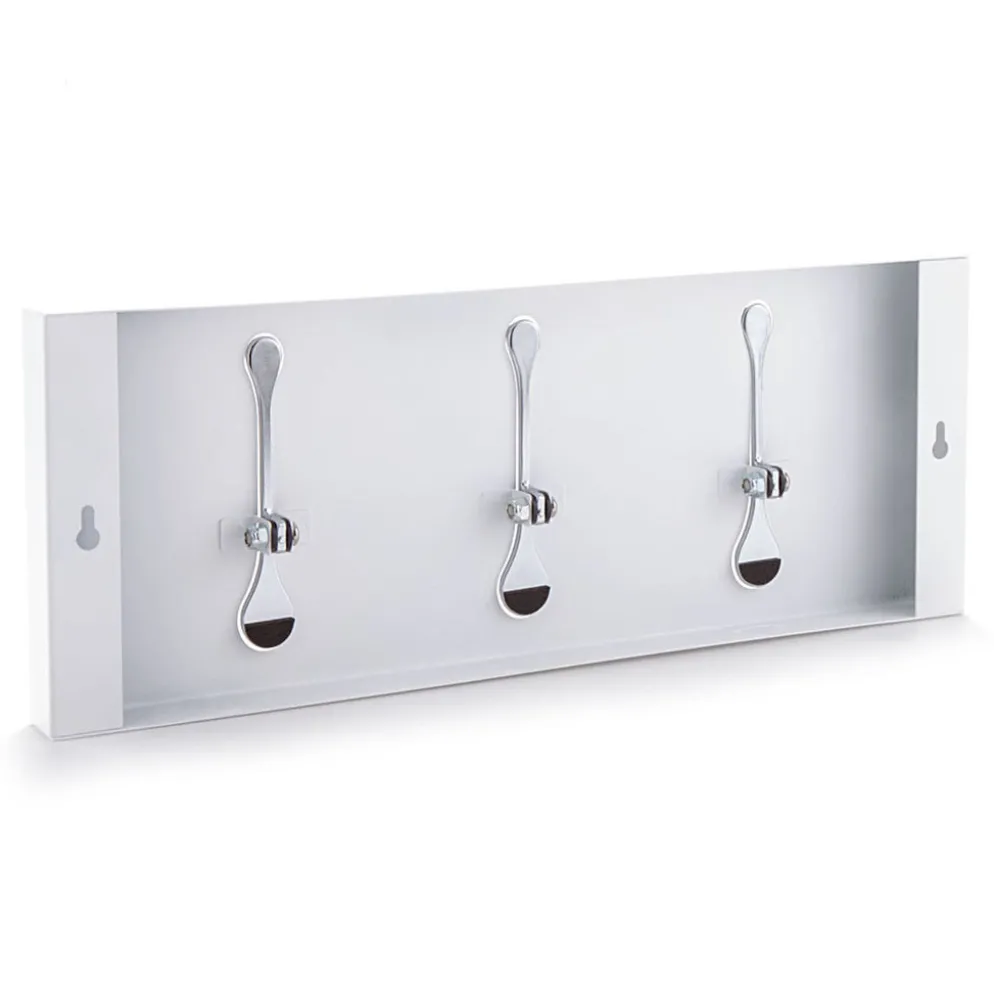 Appendiabiti a muro in metallo Evan 3 White