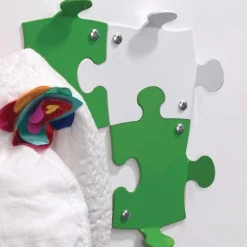 10 appendiabiti da parete in acciaio Puzzle