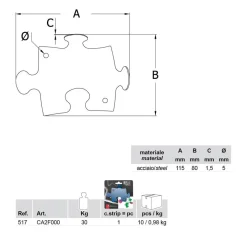 10 appendiabiti da parete in acciaio Puzzle