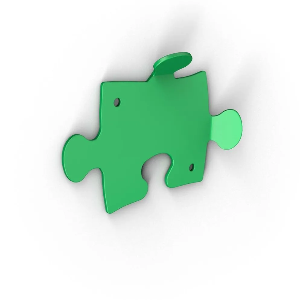10 appendiabiti da parete in acciaio Puzzle