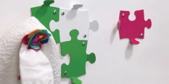 10 appendiabiti da parete in acciaio Puzzle