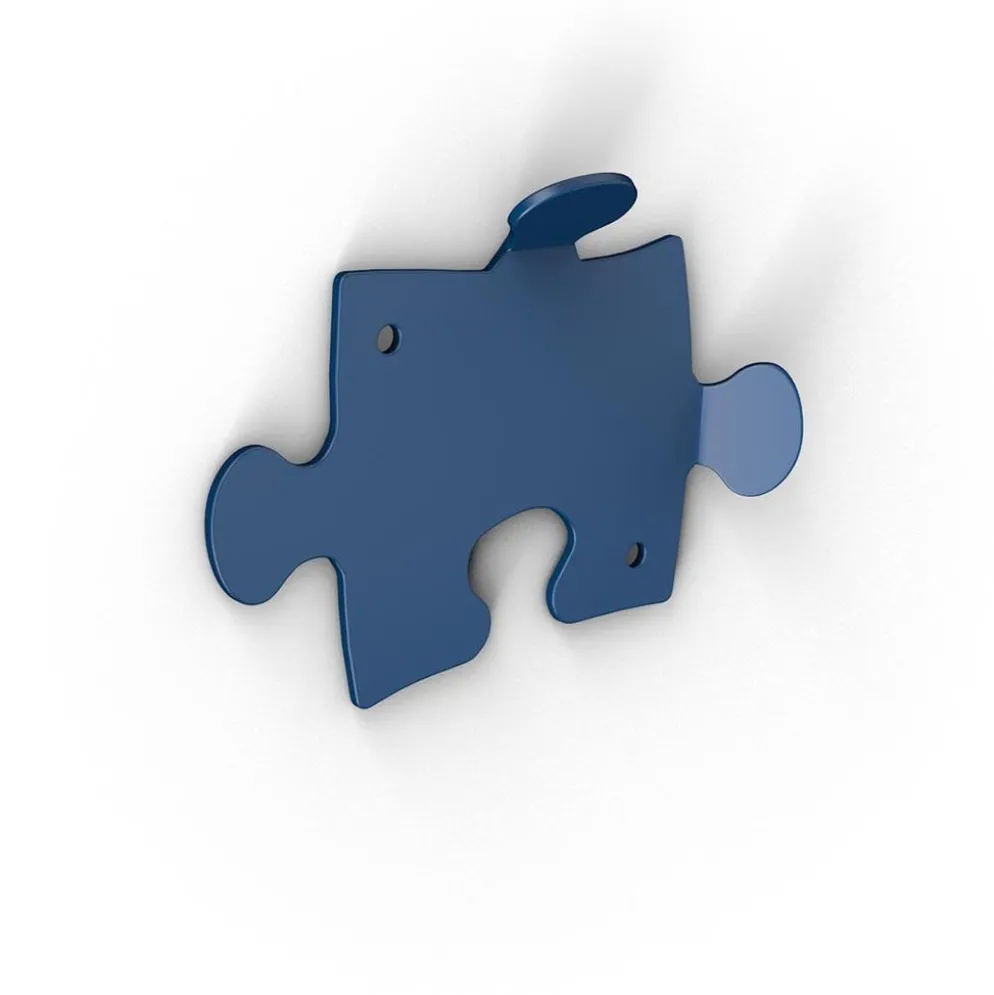 10 appendiabiti da parete in acciaio Puzzle