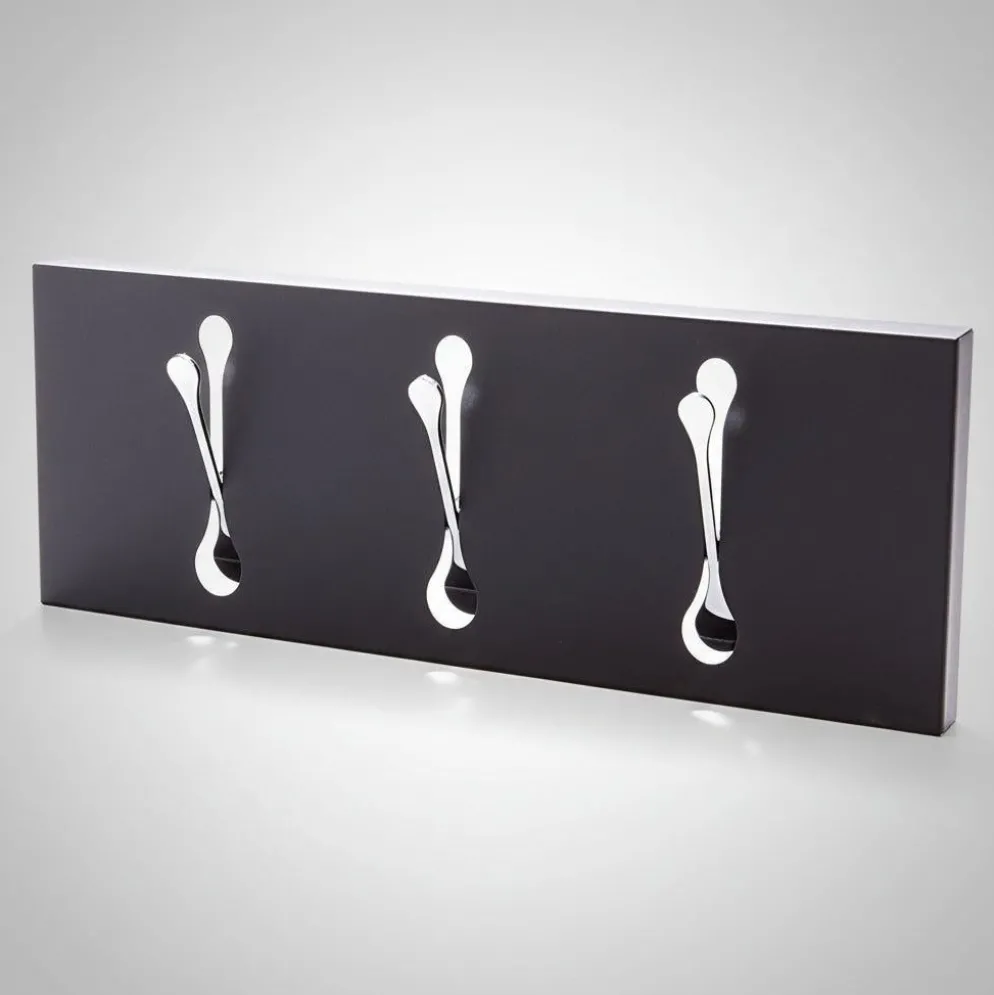 Attaccapanni a muro in metallo Evan 3 Black