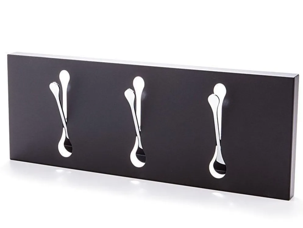 Attaccapanni a muro in metallo Evan 3 Black