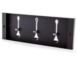 Attaccapanni a muro in metallo Evan 3 Black