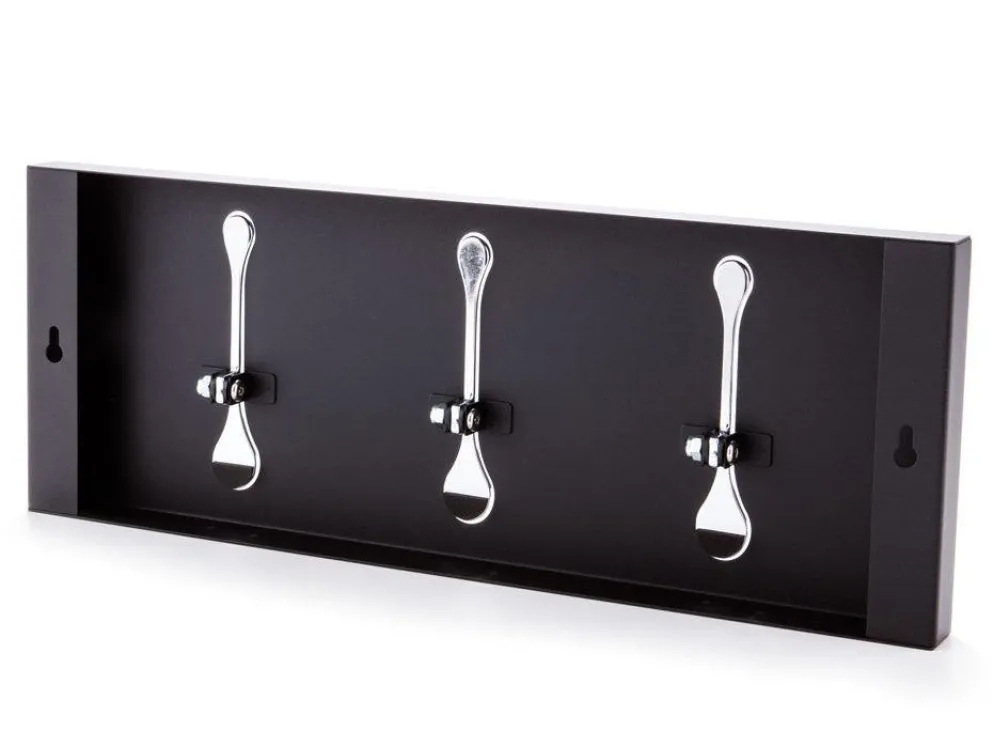 Attaccapanni a muro in metallo Evan 3 Black