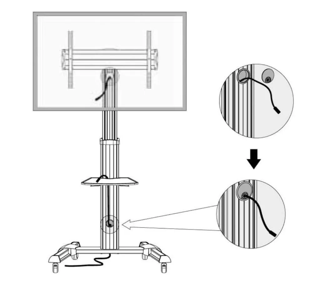 Carrello porta TV con ruote e mensola Trolly