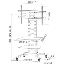 Carrello porta TV grandi dimensioni Tripper