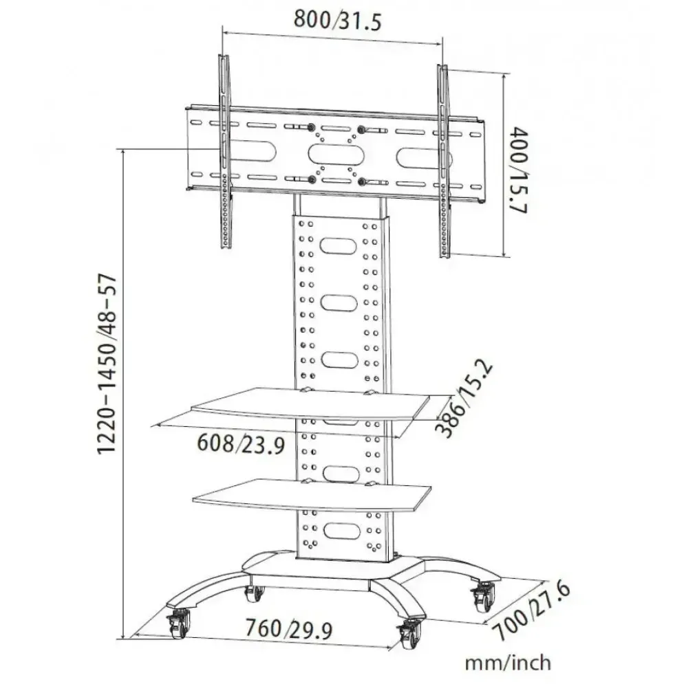 Carrello porta TV grandi dimensioni Tripper