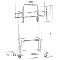 Carrello porta TV grandi dimensioni Stuart