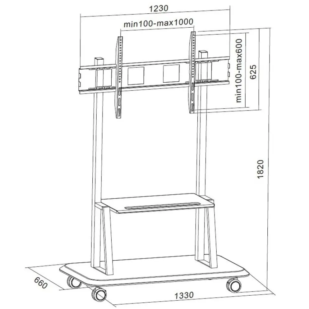 Carrello porta TV grandi dimensioni Stuart