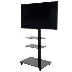 Carrello porta TV in metallo e vetro Runner