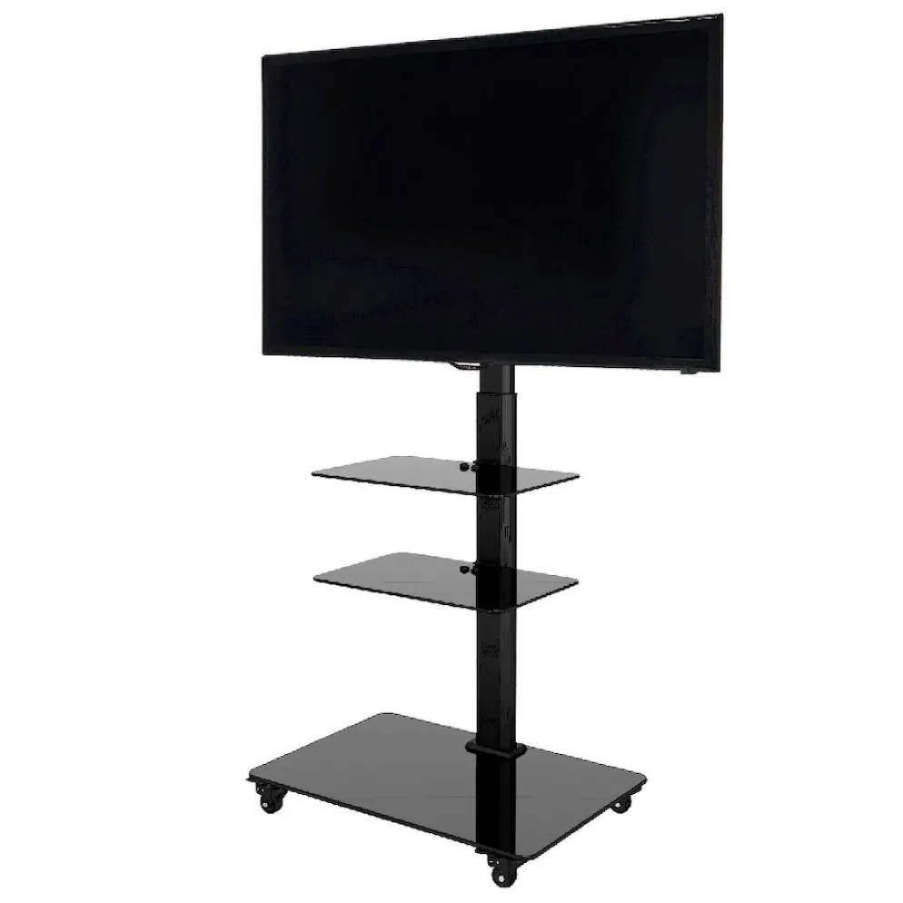 Carrello porta TV in metallo e vetro Runner