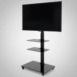 Carrello porta TV in metallo e vetro Runner