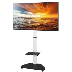 Carrello porta TV regolabile e ruotabile Agile Bianco