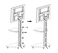 Carrello porta TV regolabile e ruotabile Agile Bianco
