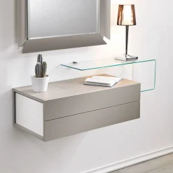 Cassettiera pensile Unit da parete in legno laminato