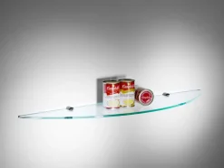 Cinque mensole rotonde per cucina in vetro 90 cm Clove