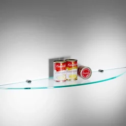 Cinque mensole rotonde per cucina in vetro 90 cm Clove
