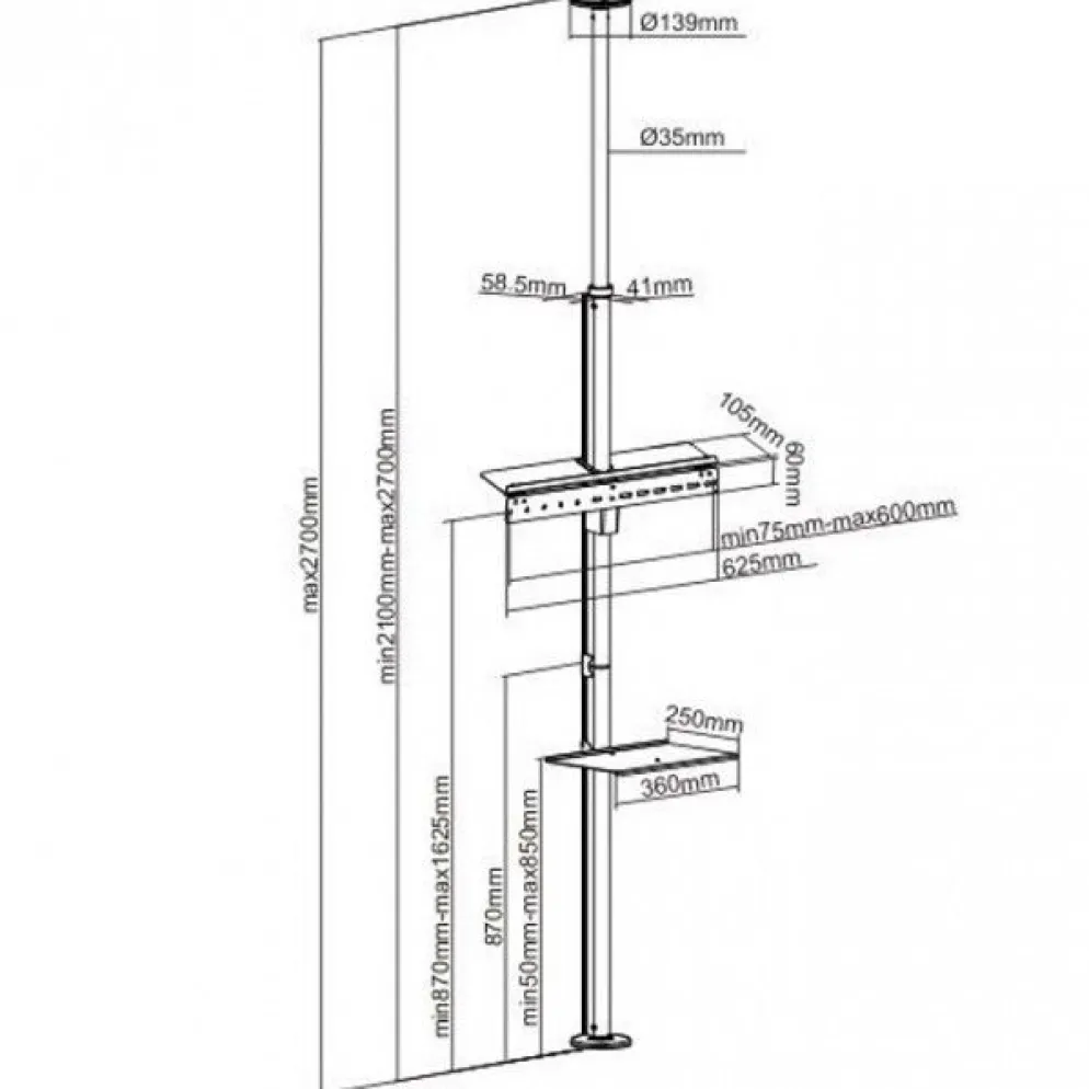 Colonna porta TV Damon - OUTLET
