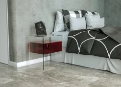 Comodino con cassetto in plexiglass Bianka