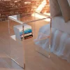 Comodino in plexiglass trasparente Bianka