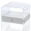Comodino moderno Almada in plexiglass trasparente