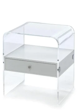 Comodino moderno Almada in plexiglass trasparente