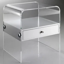 Comodino moderno Almada in plexiglass trasparente