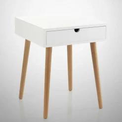 Comodino tavolino Trilly in legno massello e MDF