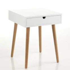 Comodino tavolino Trilly in legno massello e MDF