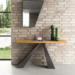 Consolle ingresso in metallo e legno Vesper