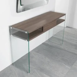 Consolle ingresso Jenny in vetro e laminato 120 x 75 cm