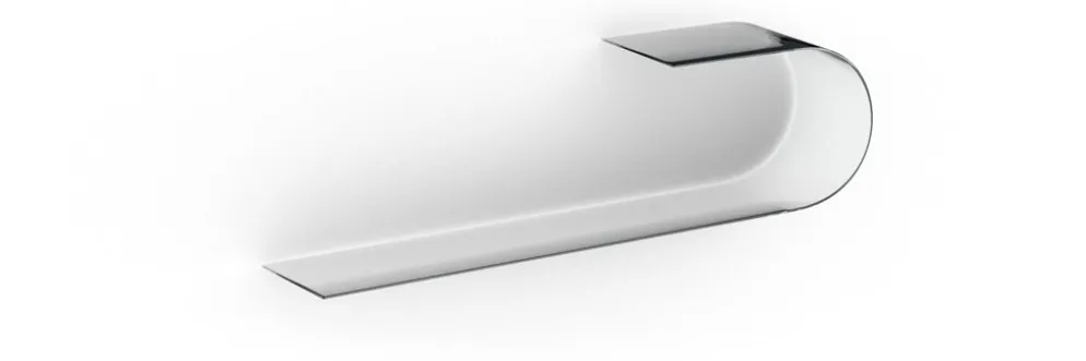 Coppia mensole design in vetro curvo 100 cm Curl