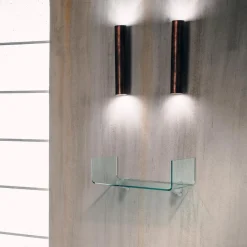 Coppia mensole in vetro curvato U2