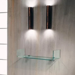 Coppia mensole in vetro curvato U2