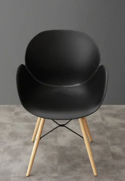 Coppia sedie design in polipropilene Evette Wood