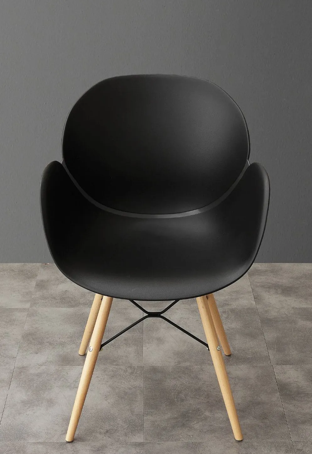 Coppia sedie design in polipropilene Evette Wood
