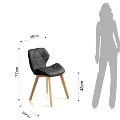Coppia sedie imbottite Eleanor Black