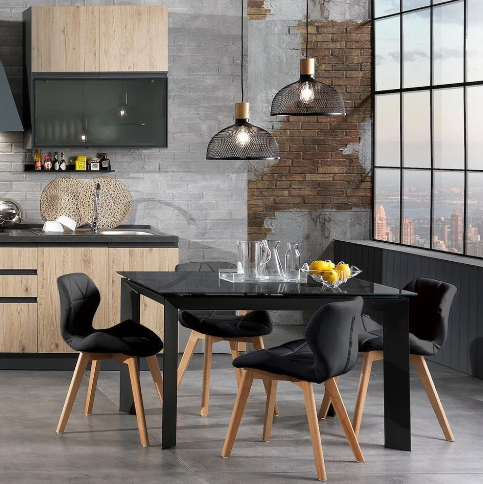 Coppia sedie imbottite Eleanor Black