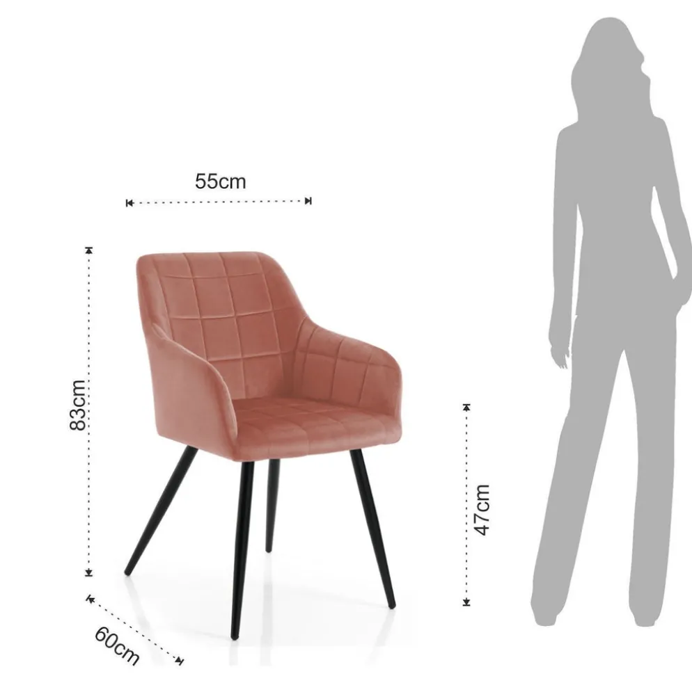 Coppia sedie imbottite Ferrand Pink