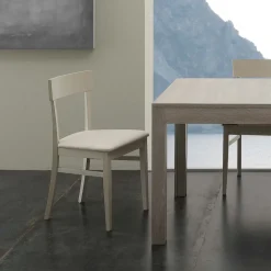 Coppia sedie in legno ed ecopelle Candis