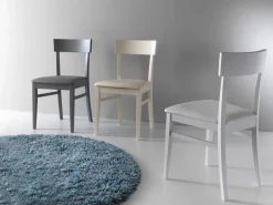 Coppia sedie in legno ed ecopelle Candis