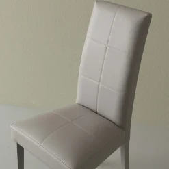 Coppia sedie schienale alto Janika in ecopelle grigio