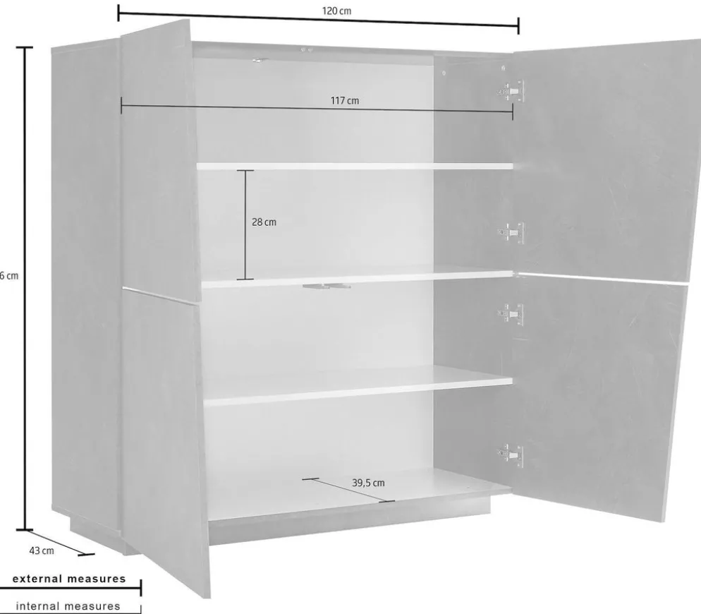 Credenza cucina Annabel 4A White