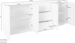 Credenza moderna Taylor 4A/3C Slate