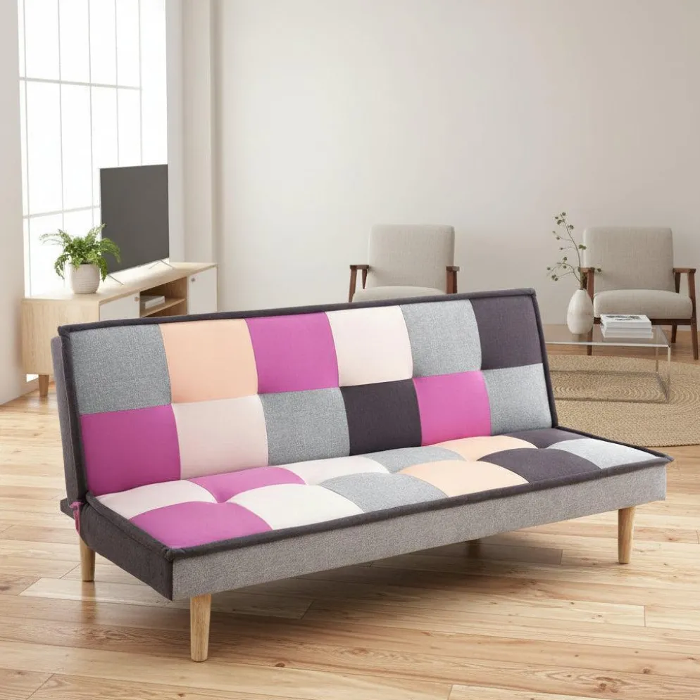 Divano letto clic clac in tessuto multicolor Jorgen