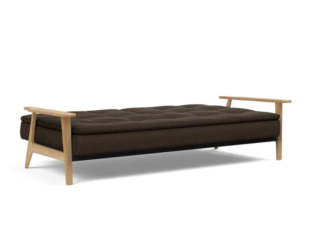 Divano letto comodo con braccioli in legno Dublexo Frej