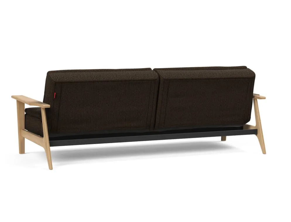 Divano letto comodo con braccioli in legno Dublexo Frej