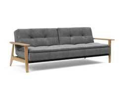 Divano letto comodo con braccioli in legno Dublexo Frej